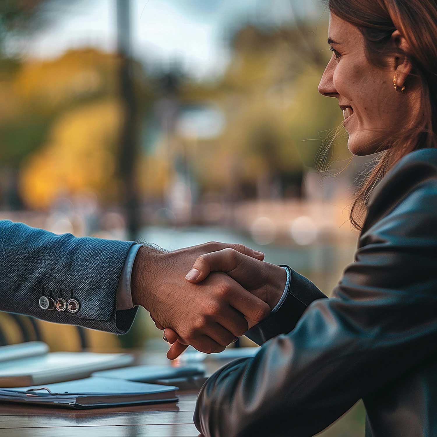 Profesionales colaborando en el seguimiento de un plan empresarial
